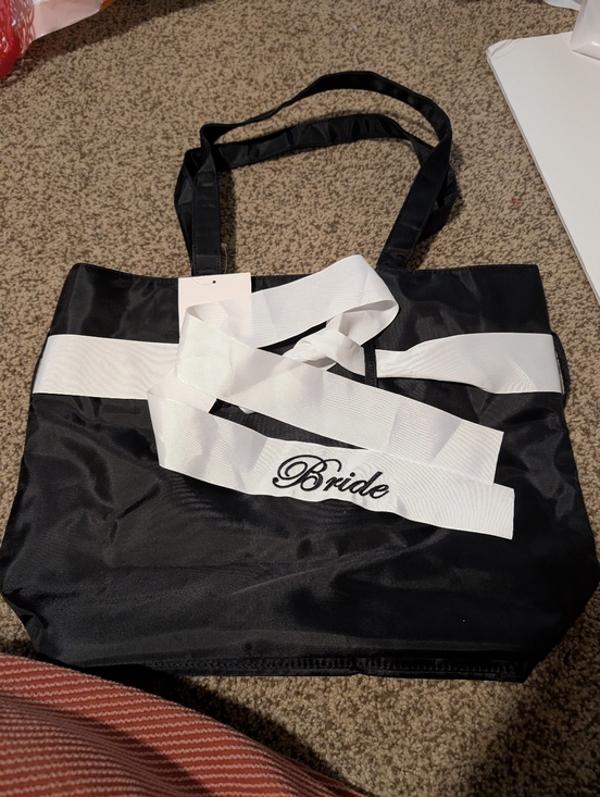 Handbags - Bride Black and White Tote Bag